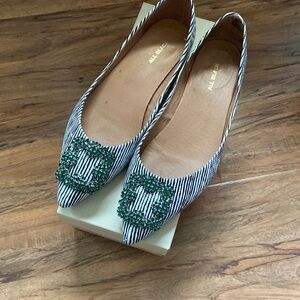 Black Flats with Green Accents by Black